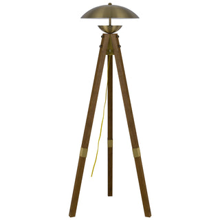 Home Outfitters 55" Brass Tripod Floor Lamp With Antiqued Brass Dome Shade