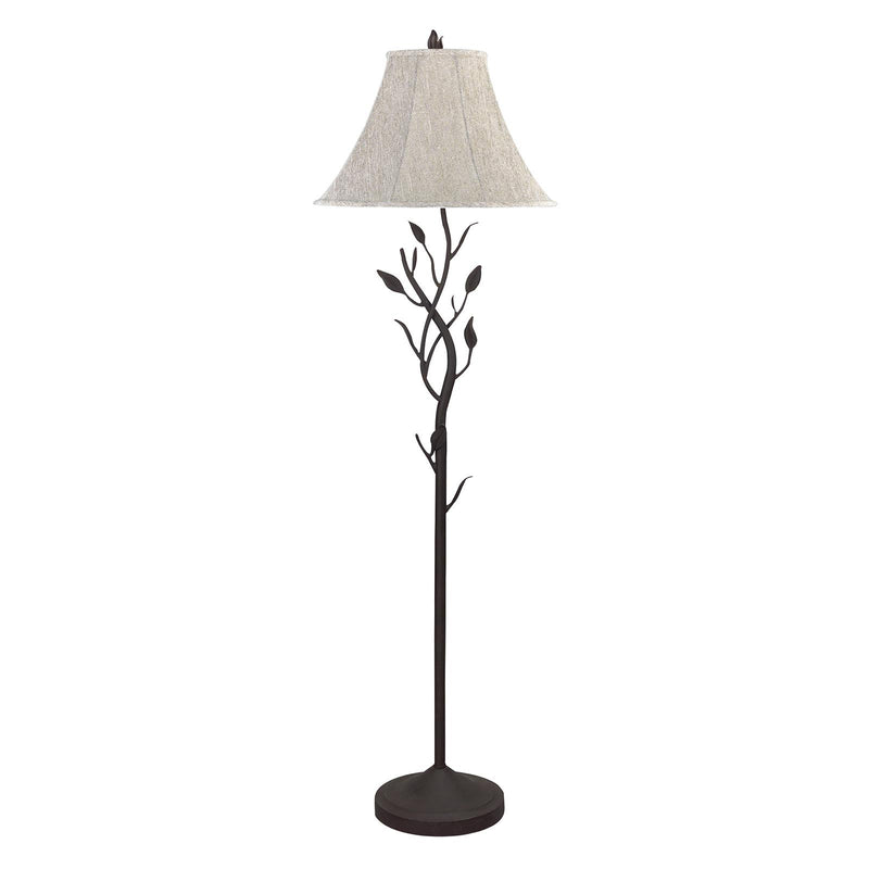 Home Outfitters 62" Grey Traditional Shaped Floor Lamp With Brown Bell Shade