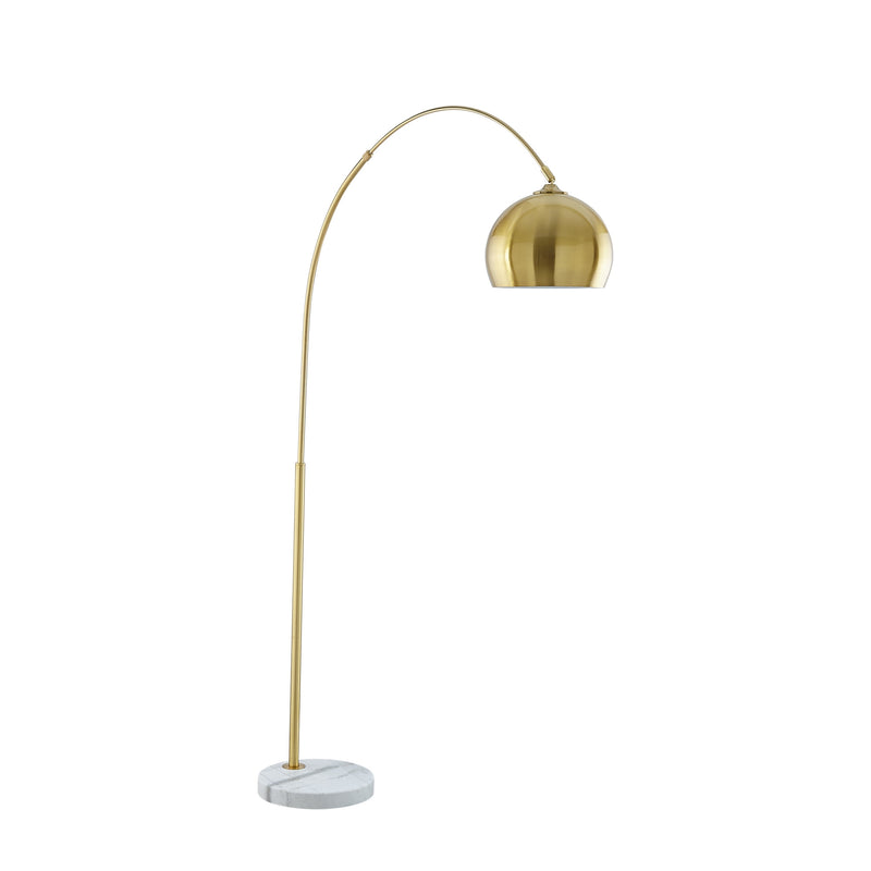 Home Outfitters 76" Brass Arched Floor Lamp With Brass Dome Shade
