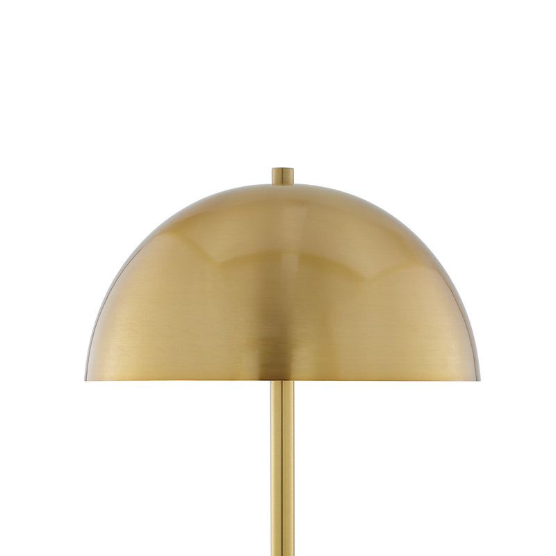 Home Outfitters 65" Gold and White Floor Lamp With Brass Dome Shade