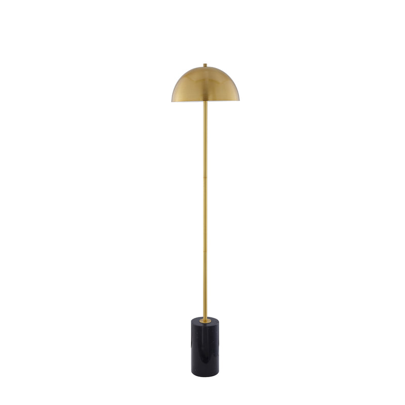 Home Outfitters 65" Gold and Black Floor Lamp With Brass Dome Shade