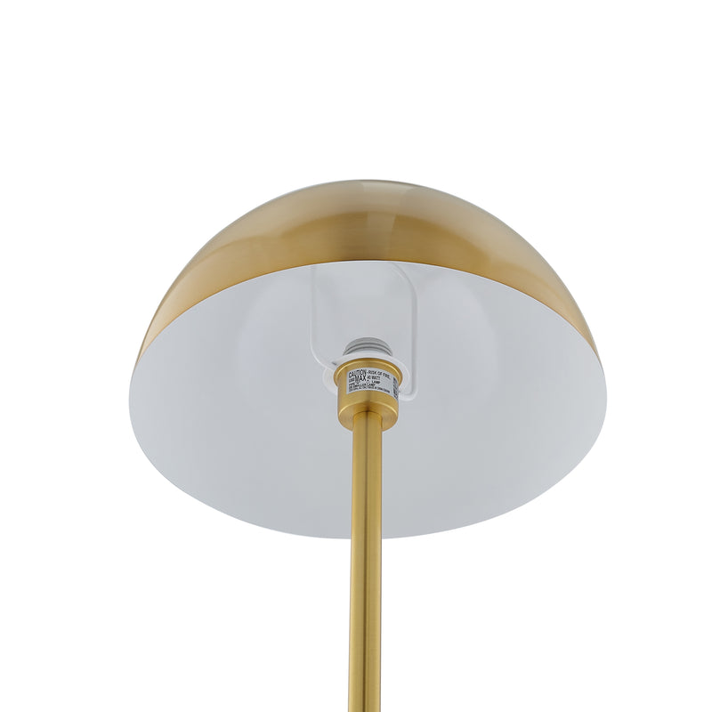 Home Outfitters 65" Gold and Black Floor Lamp With Brass Dome Shade