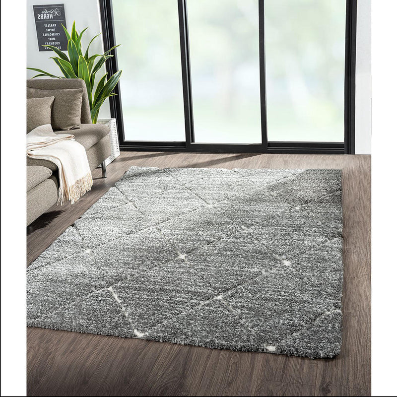 Home Outfitters Grey/Cream Trellis Area Rug in Grey and Cream 5x7&