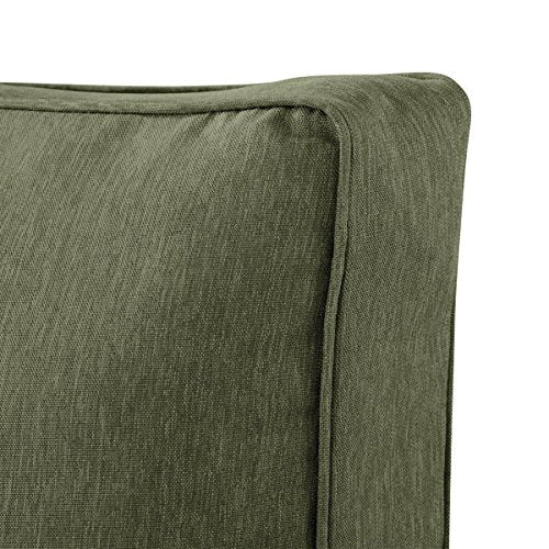 Classic Accessories Montlake FadeSafe Water-Resistant 19 x 20 x 4 Inch Outdoor Back Cushion Slip Cover, Patio Furniture Cushion Cover, Heather Fern Green