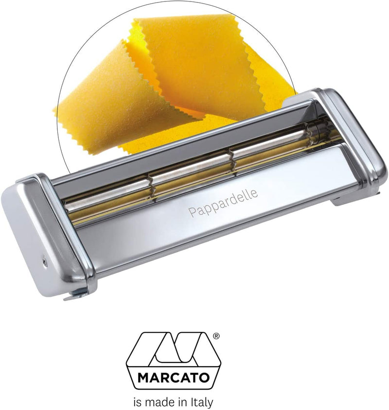 Marcato Pappardelle Cutter Attachment, Made in Italy, Works with Atlas 150 Pasta Machine, 7 x 2.75