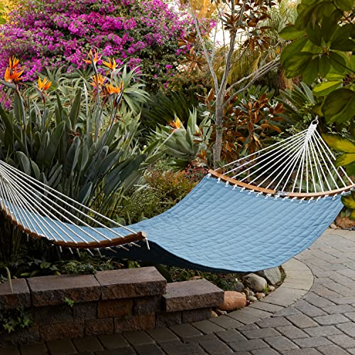 Classic Accessories Ravenna 81 x 55 Inch Quilted Double Hammock, Empire Blue