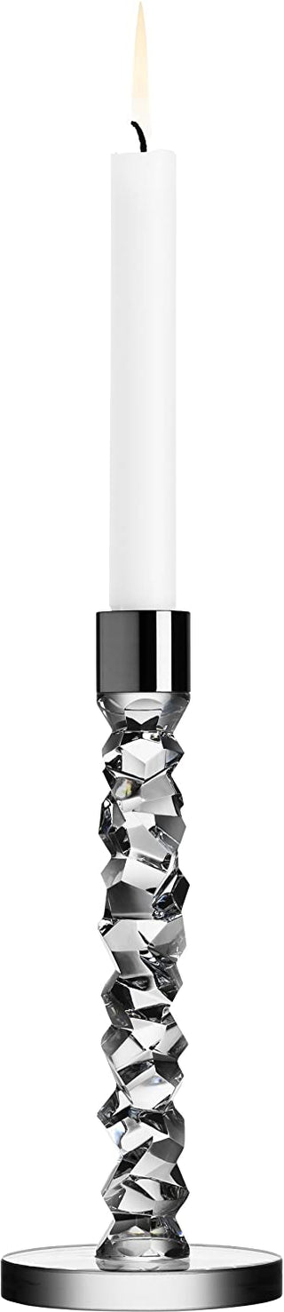 Orrefors Carat Candlestick Silver Medium, Set of 2