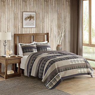 Woolrich 100% Cotton Quilt Reversible Plaid Cabin Lifestyle Design All Season