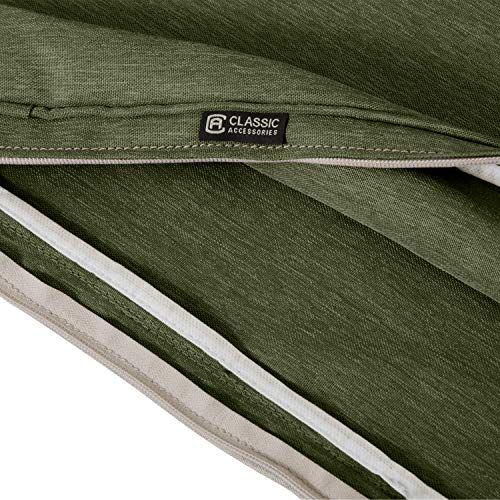 Classic Accessories Montlake FadeSafe Water-Resistant 44 x 20 x 3 Inch Outdoor Chair Cushion Slip Cover, Patio Furniture Cushion Cover, Heather Fern, Patio Furniture Cushion Covers