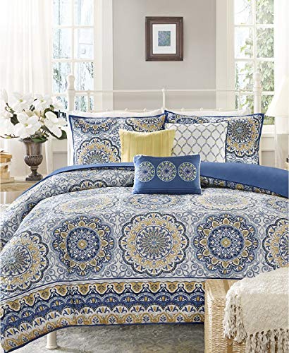 Madison Park MP13-783 Tangiers 6 Piece Quilted Coverlet Set - Queen44; Blue