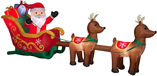 Gemmy Santa Sleigh Airblown Inflatable