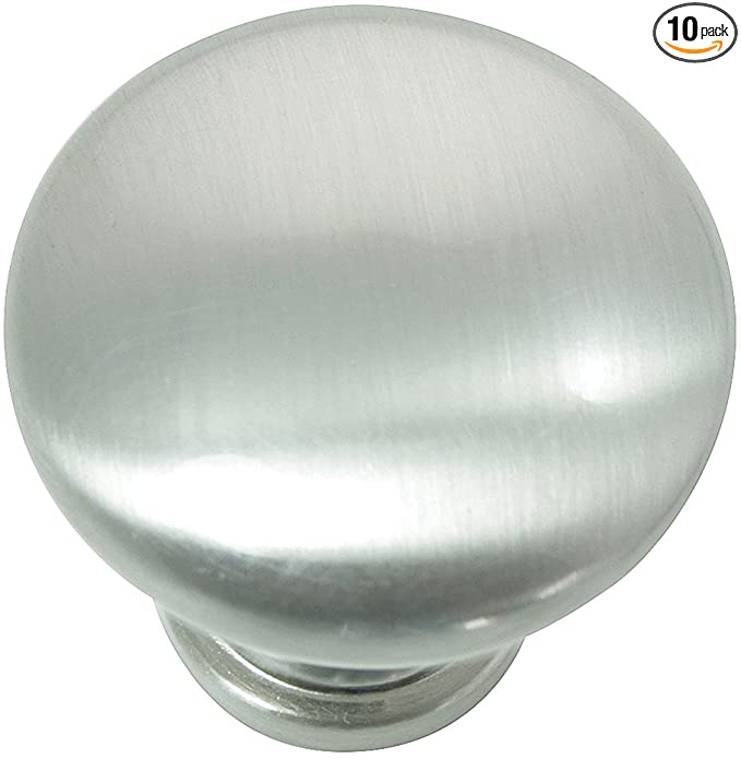 Laurey - 1 3/8" Steel Hollow Knob - Brushed Satin Nickel - 10 pc - Value Pack