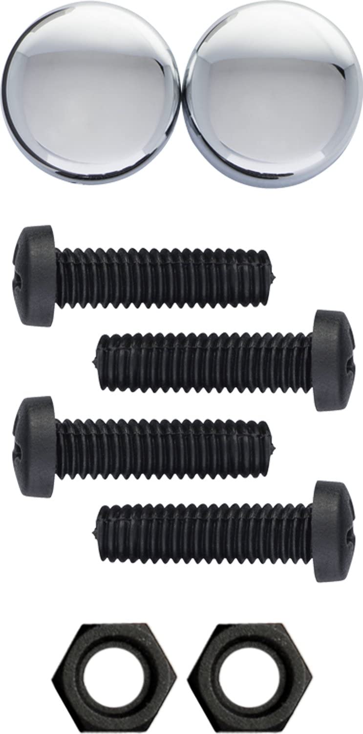 Cruiser Accessories Fasteners, Black Nylon w/Chrome Caps