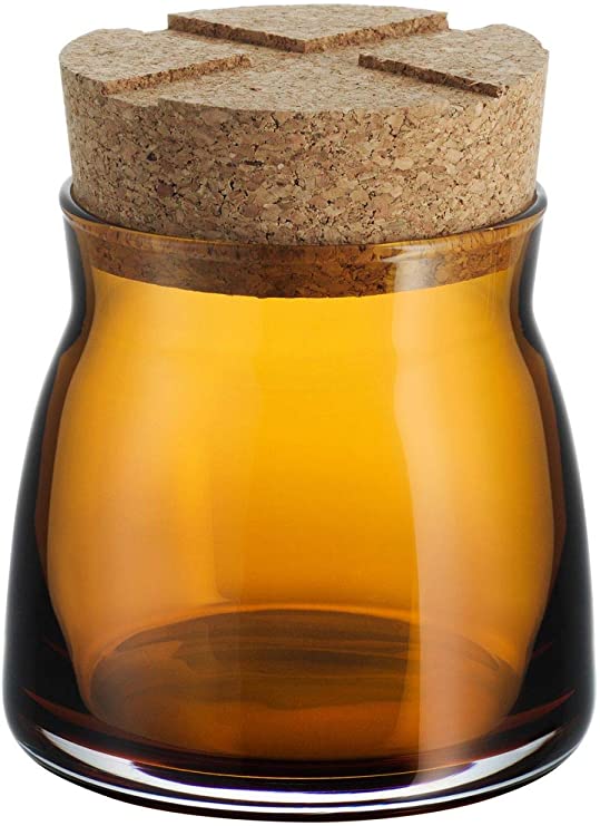 Kosta Boda Bruk 7.5 oz. Amber Jar with Cork,