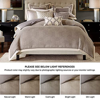 Madison Park Signature Shades of Grey Queen Size Bed Comforter Duvet 2-in-1 Set Bed in A Bag - Grey, Geometric