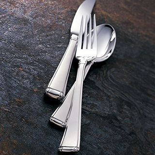 Gorham Column Frosted Stainless Flatware 5-Piece Place Setting, Service for 1, Silver
