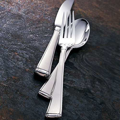 Gorham Column Frosted Stainless Flatware 5-Piece Place Setting, Service for 1, Silver
