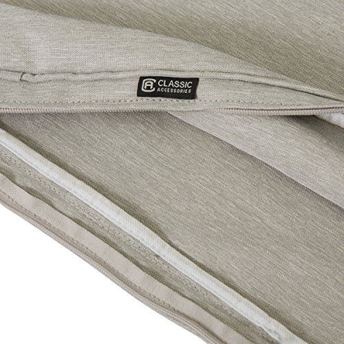 Classic Accessories Montlake FadeSafe Water-Resistant 59 x 18 x 3 Inch Outdoor Bench/Settee Cushion Slip Cover, Patio Furniture Swing Cushion Cover, Heather Grey, Patio Furniture Cushion Covers