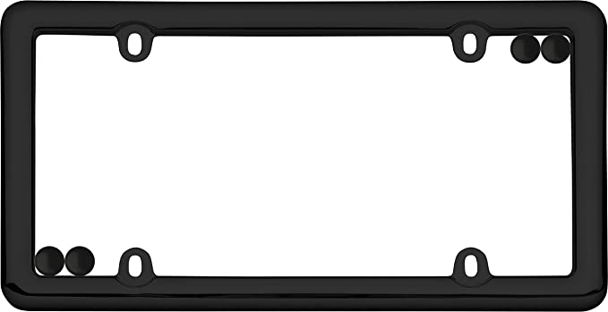Cruiser Accessories 20650 Nouveau License Plate Frame, Black w/ Fastener Caps