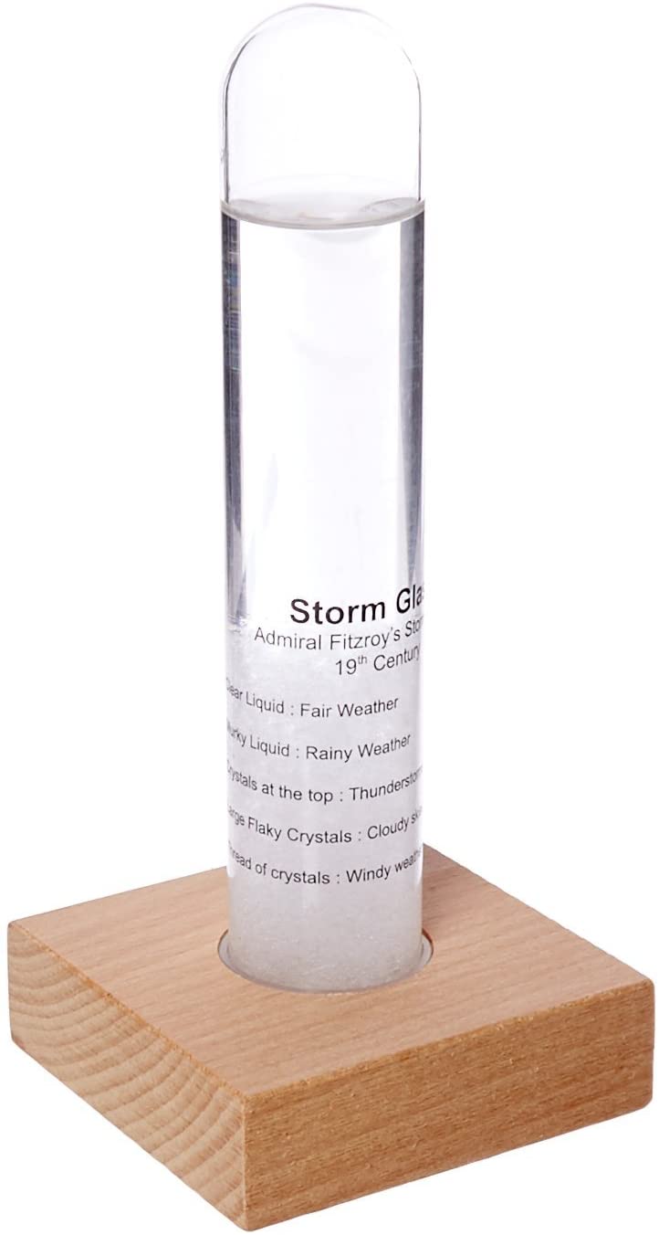 STORM GLASS W/ BEECHWOOD BASE