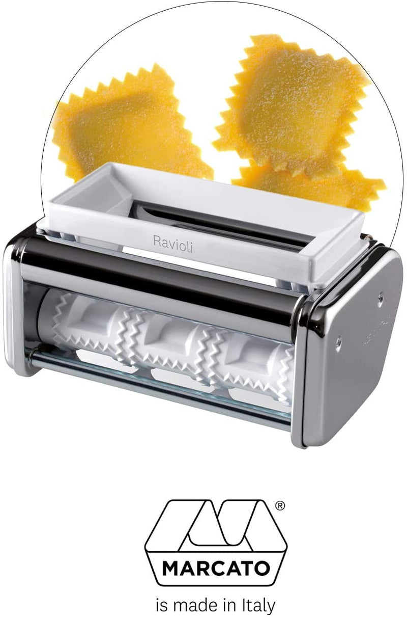 Marcato Ravioli Cutter Attachment, Made in Italy, Works with Atlas 150 Pasta Machine, 7.25 x 4.5-Inches