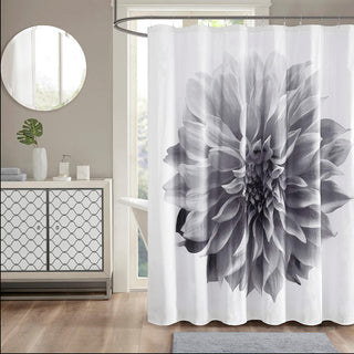 Madison Park Grey 100% Cotton Shower Curtain 72"W x 72"L