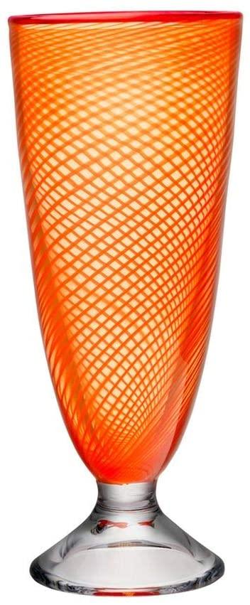 Kosta Boda Red Rim Vase (footed, orange)