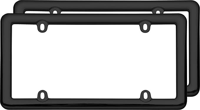 Cruiser Accessories 20642 Nouveau Two Frame Value-Pack License Plate Frames, Black Plastic