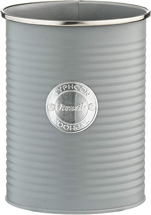 Typhoon Living Airtight Set of 3 Tea Coffee & Sugar Storage Canister Jars with Lid, Grey, 1 Litre