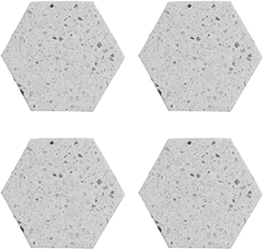 Home Outfitters Set of 4 Hexagonal Coasters, Stoneware