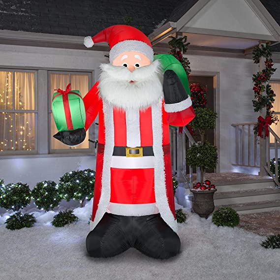 ABL Gemmy Airblown Santa with Fuzzy Fabric Christmas Inflatable