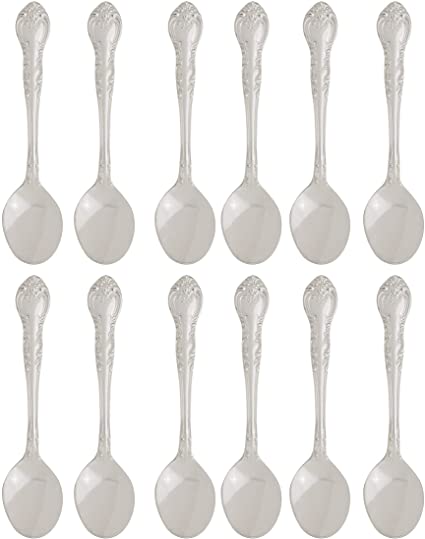 HIC Harold Import Co. 8/12, Traditional Design, Demi Spoon Set, Stainless Steel, Set of 12