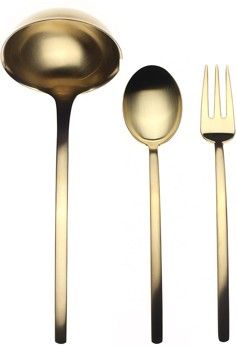 3 Pcs Serving Set (Fork Spoon and Ladle) DUE ICE ORO