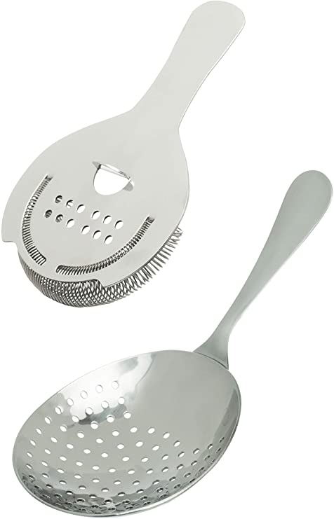 Harold Import Co. Cocktail and Julep Bar Strainers, Set of 2, 18/8 Stainless Steel