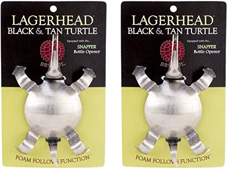 Harold Import Co. Brutul Black And Tan Turtle Beer Layering Tool, Set of 2, Stainless Steel