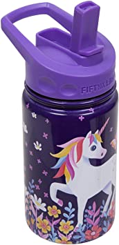 FIFTY/FIFTY 12oz Kids Bottle with Straw Cap - Unicorn Print Bottle W/Straw Cap