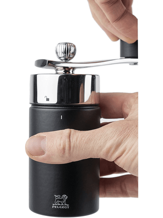 Peugeot - Isen Manual Nutmeg Mill with Crank handle - Beechwood and Stainless Steel, Black, 16 cm