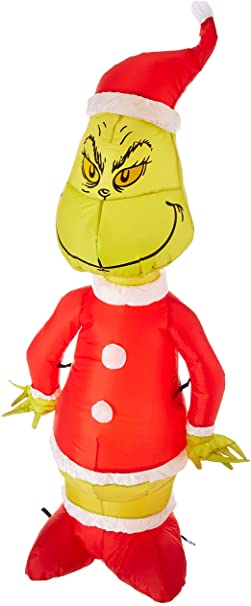 Gemmy Inflatable Grinch as Santa 4&