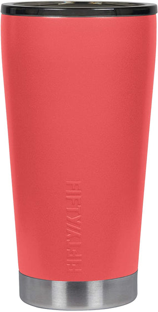 FIFTY/FIFTY 20oz Insulated Travel Tumbler with Smoke Cap - Coral Tumbler with Smoke Cap