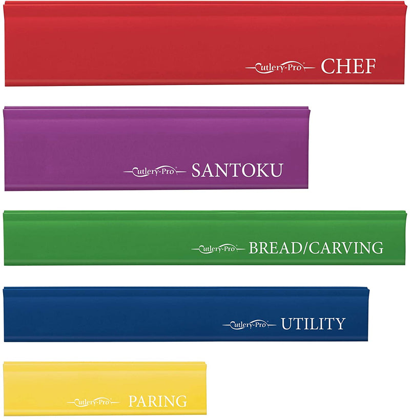 Cutlery-Pro Knife Blade Guards Assorted Transparent Jewel Colors, Set of 5, Multicolor
