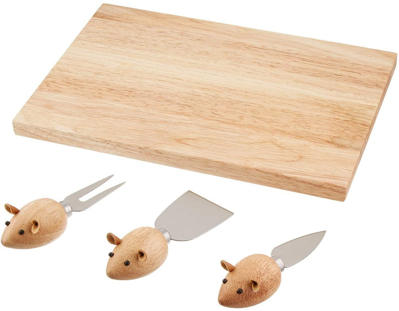 CHEESE BOARD AND MOUSE KNIVES S/3