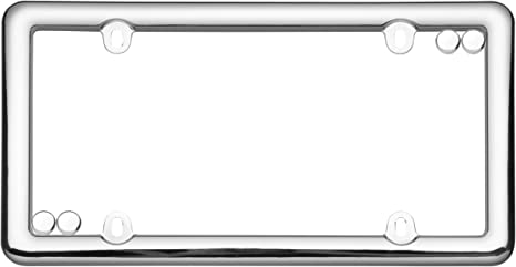 Cruiser Accessories 20630 Nouveau License Plate Frame, Chrome w/ Fastener Caps