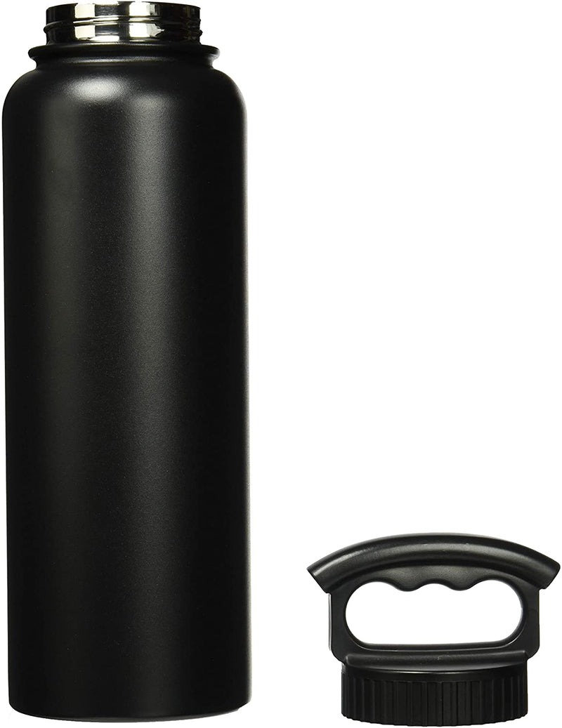 FIFTY/FIFTY Fifty/Fifty 40oz Sport Double Wall Vacuum Insulated Water Bottle Stainless Steel 3 Finger Outdoor recreation product, Matte Black