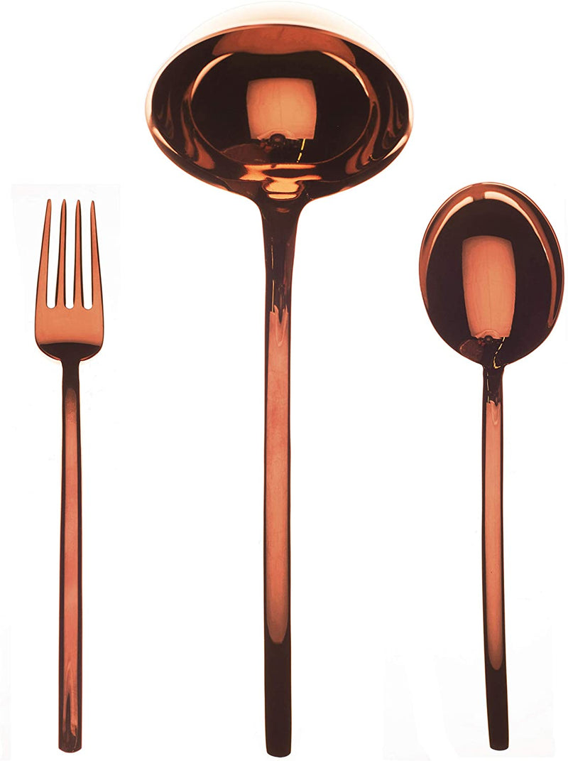 3 Pcs Serving Set (Fork Spoon and Ladle) DUE BRONZO