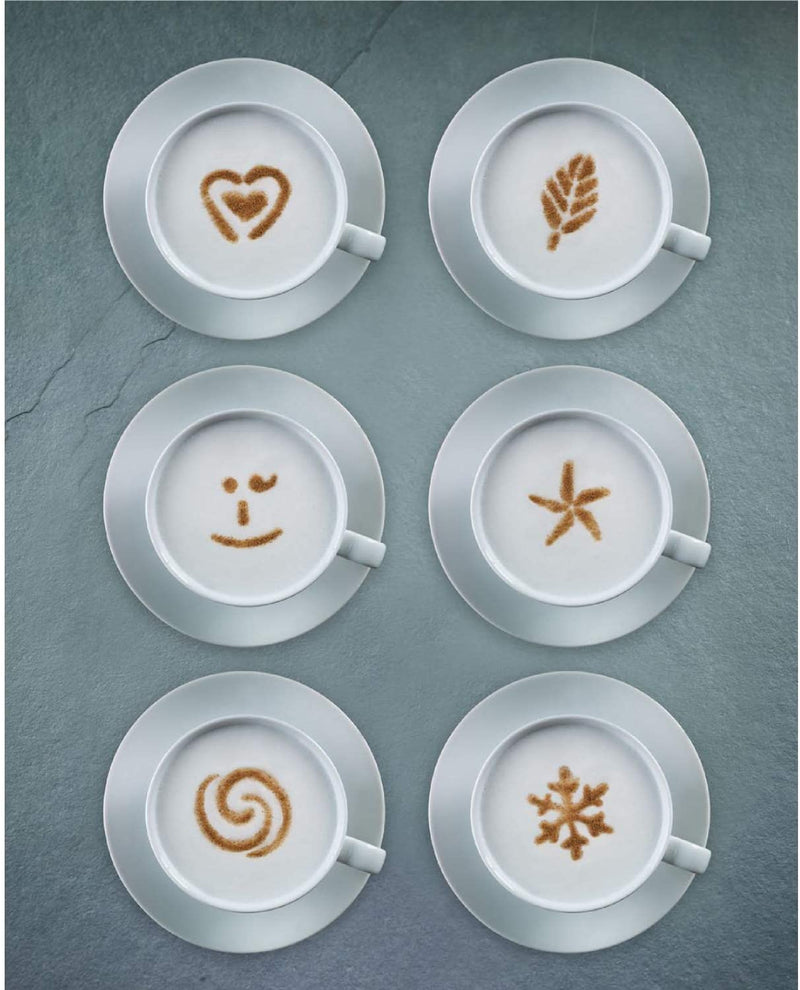 Aerolatte Cappuccino Stencil Set for Latte Art, Set of 6 Stencils