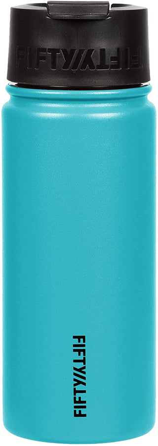 FIFTY/FIFTY Café Water Bottle - 12oz - Aqua Bottle-Flip Cap