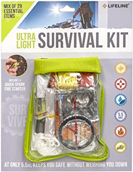 Lifeline Essential Ultralight Survival Kit (29-Piece), Multi Color