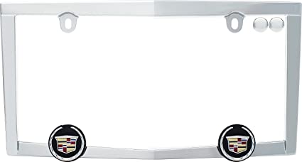 Cruiser Accessories 10330 Cadillac License Plate Frame, Chrome w/ Fastener Caps