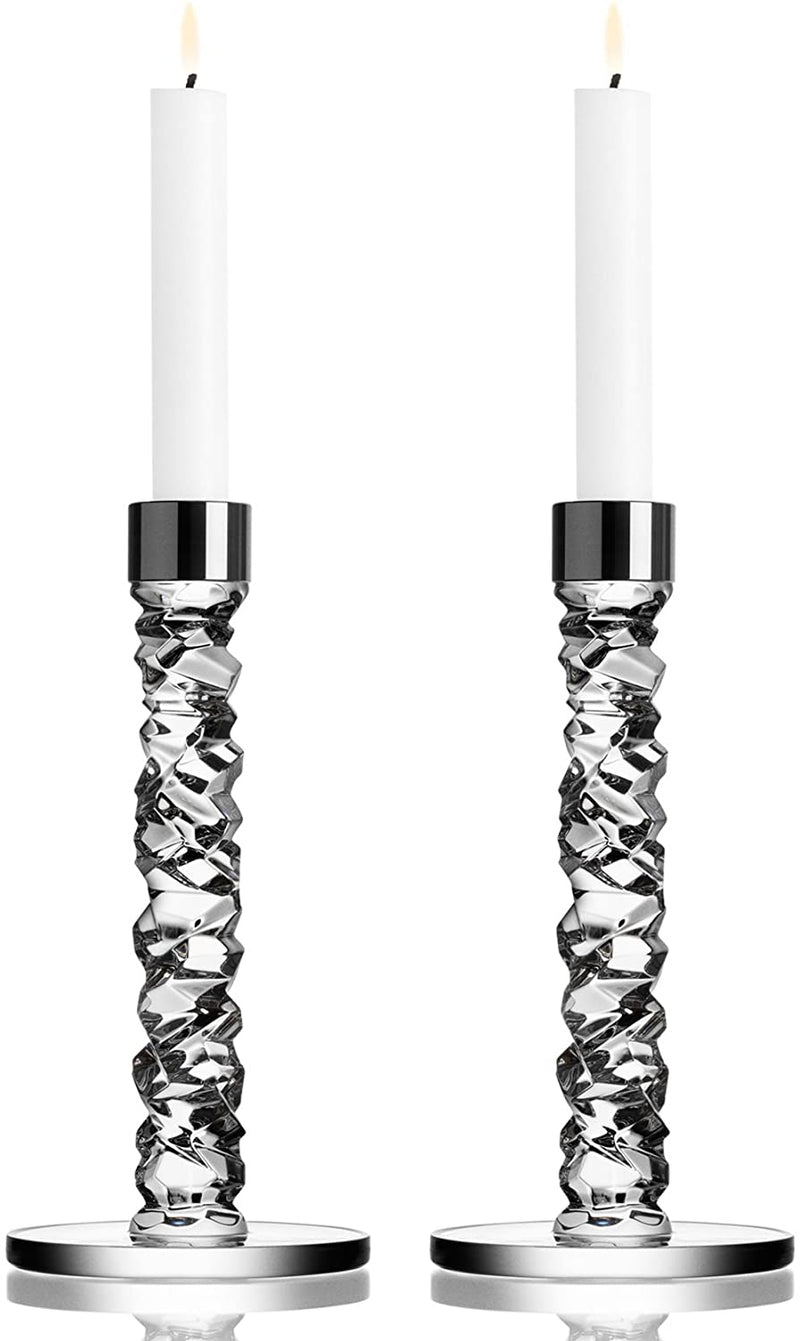Carat Candlestick (pair, silver, small)