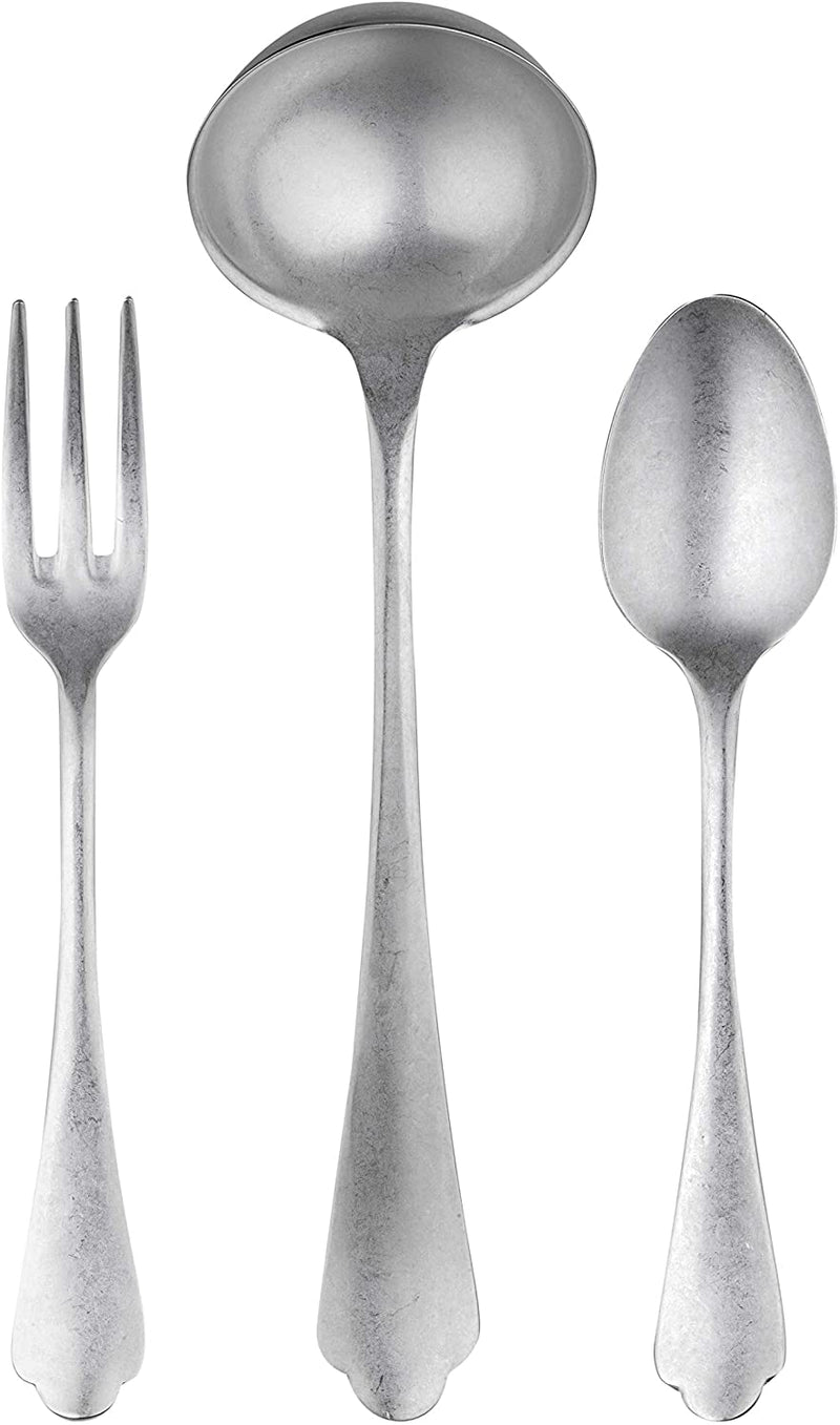3 Pcs Serving Set (Fork Spoon and Ladle) DOLCE VITA PEWTER